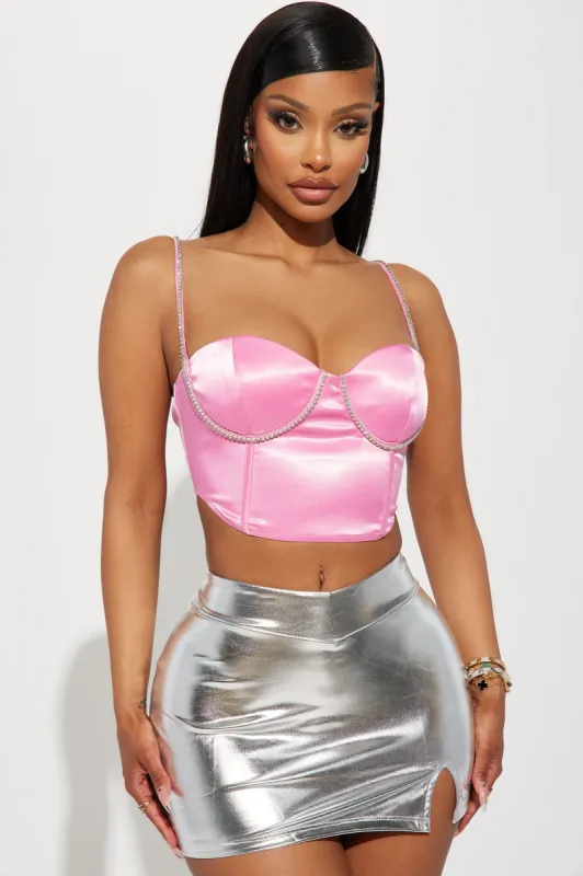 Bonita Rhinestone Corset Top - Pink sold by Fashion Nova