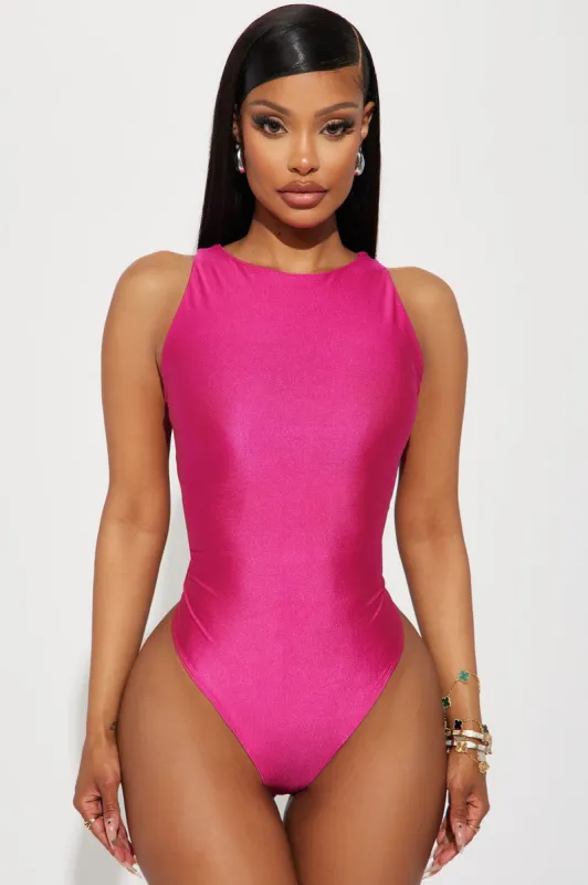 Holly Satin Bodysuit - Fuchsia sold by Fashion Nova