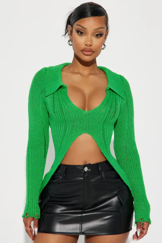 Only Fun And Games Sweater Top - Kelly Green sold by Fashion Nova