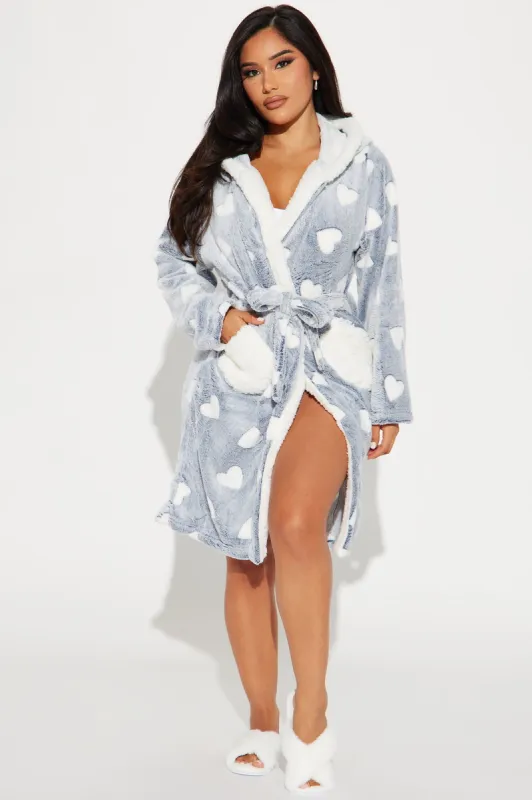 Fluffy Bunny Hooded PJ Robe - Light Blue sold by Fashion Nova