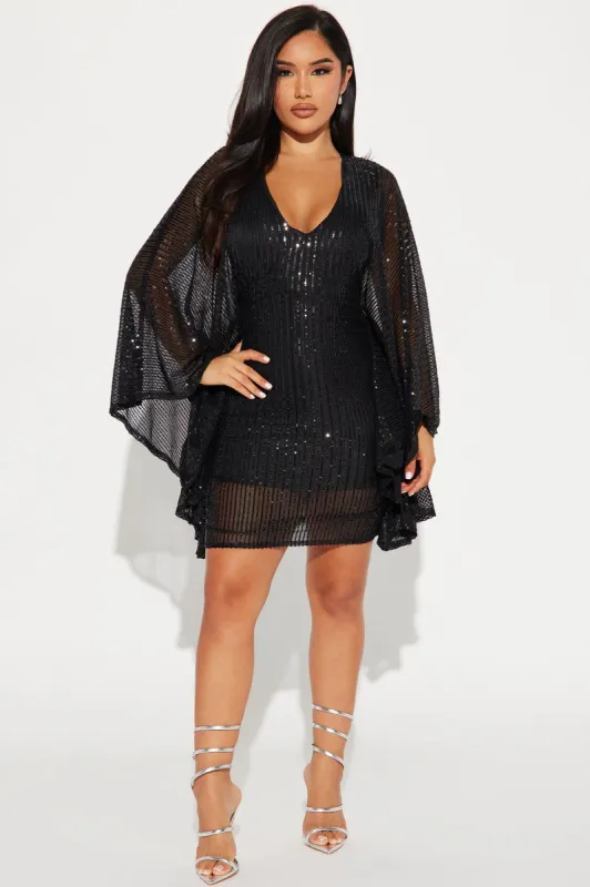 Jeannie Sequin Mini Dress - Black sold by Fashion Nova