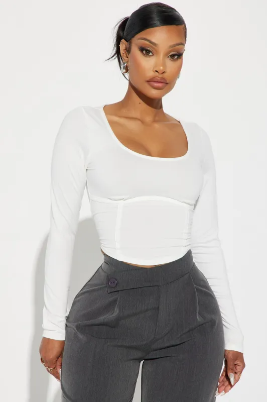 Angelica Scoop Neck Top - Off White sold by Fashion Nova