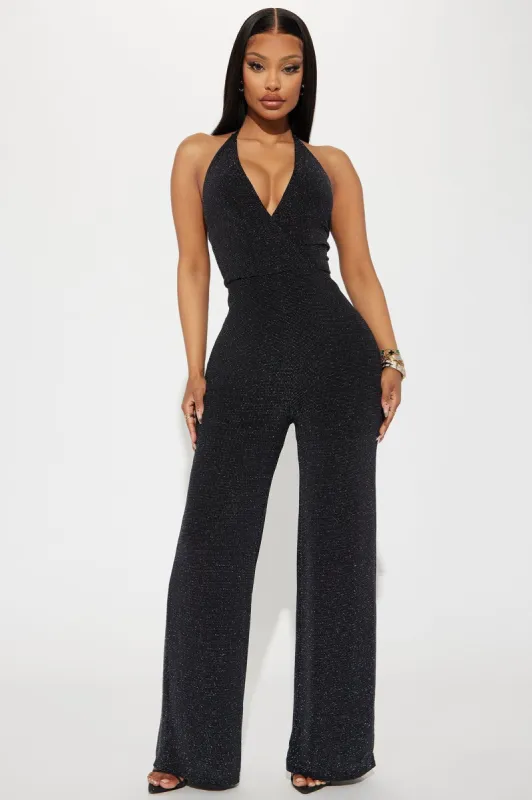 Bring The Style Jumpsuit  - Black/Silver sold by Fashion Nova