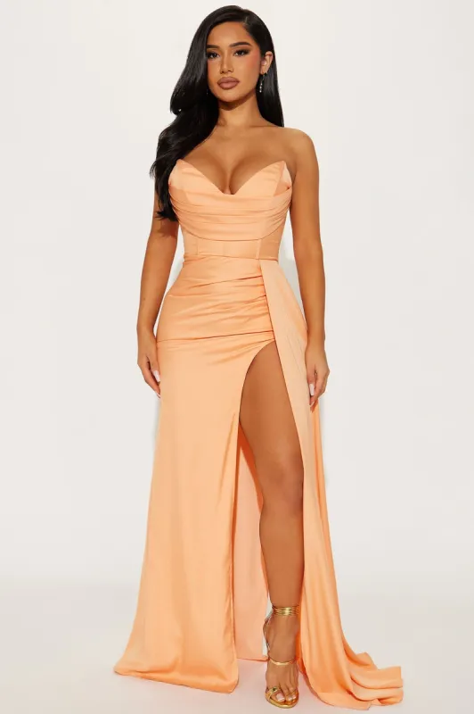 Maya Corset Gown - Peach sold by Fashion Nova
