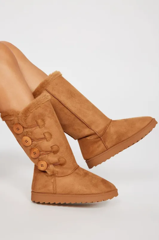 Life Of Leisure Flat Boots - Chestnut sold by Fashion Nova
