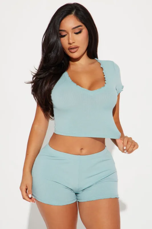 Naps And Chill PJ Short Set - Blue sold by Fashion Nova