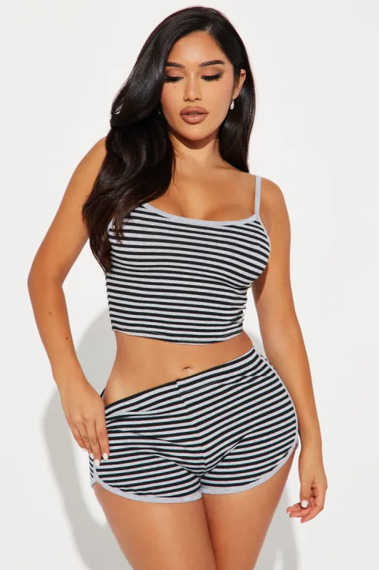 Sleepover Goals PJ Short Set - Black sold by Fashion Nova