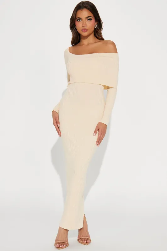 Arya Sweater Maxi Dress - Cream sold by Fashion Nova