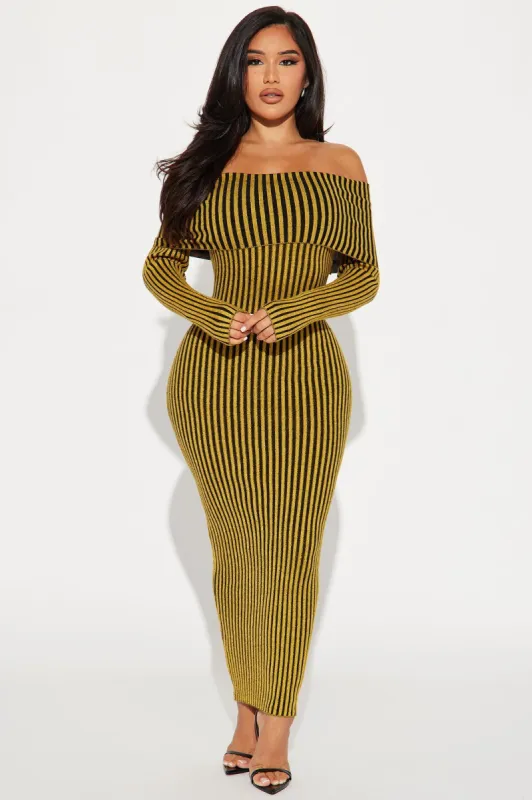Juniper Sweater Maxi Dress - Mustard sold by Fashion Nova