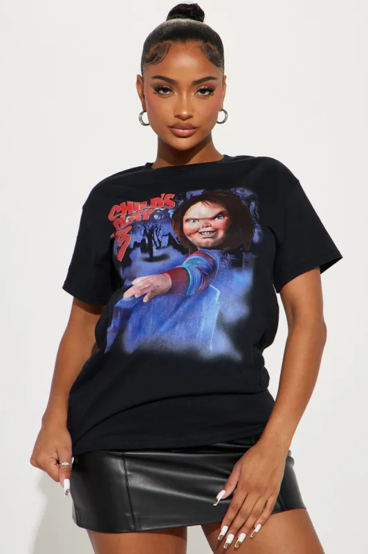 Chuckie Child's Play Graphic Tshirt - Black sold by Fashion Nova