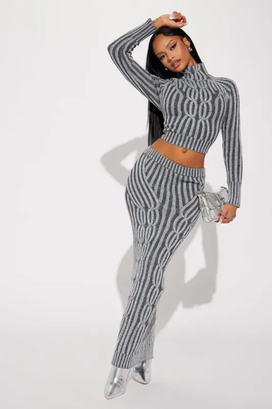 Pumpkin Spice Sweater Skirt Set - Charcoal sold by Fashion Nova