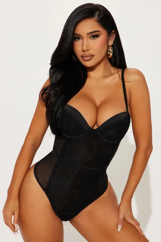 Push Up Bra Somebody To Love Teddy - Black sold by Fashion Nova