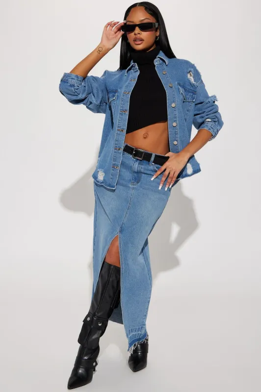 Marisol Denim Skirt Set - Medium Wash sold by Fashion Nova