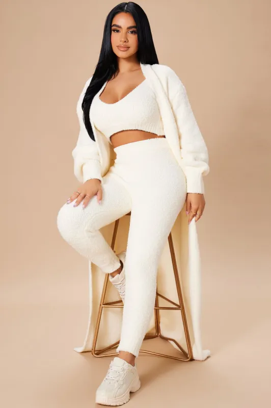 Living In It 3 Piece Legging Set - Ivory sold by Fashion Nova