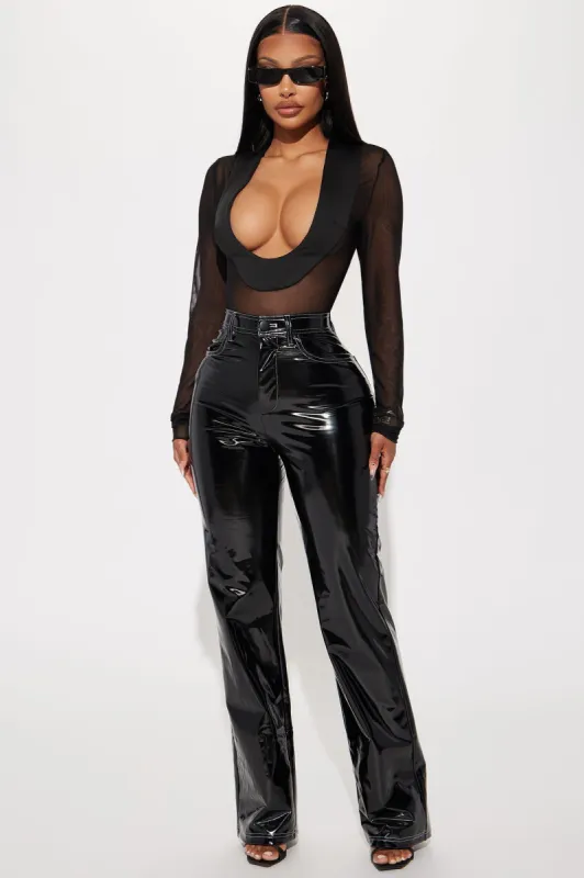 Made To Shine Faux Patent Leather Pant - Black sold by Fashion Nova