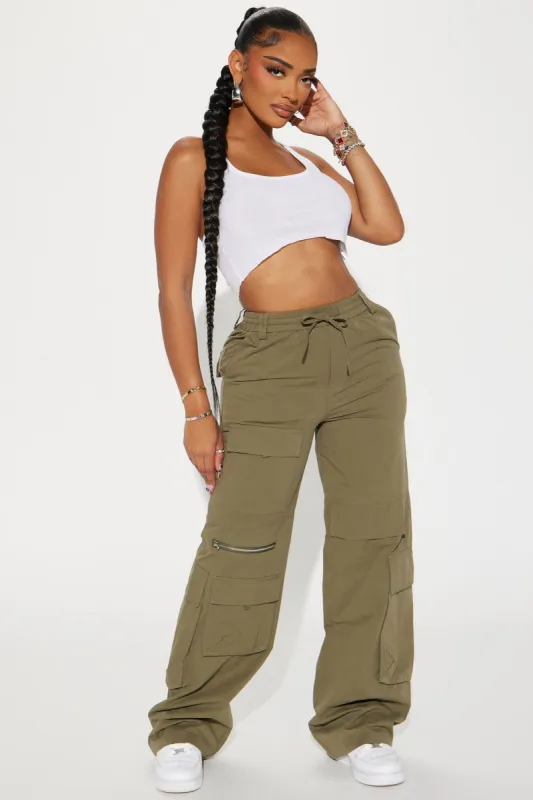 Vanessa Wide Leg Cargo Pant - Olive sold by Fashion Nova