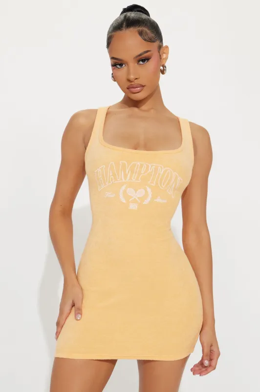 Hamptons Terry Mini Dress - Mustard sold by Fashion Nova