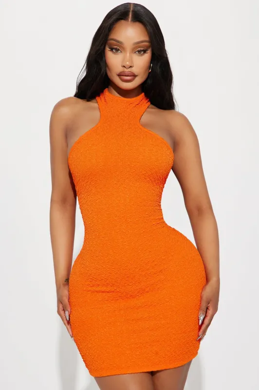 Mia Textured Mini Dress - Orange sold by Fashion Nova