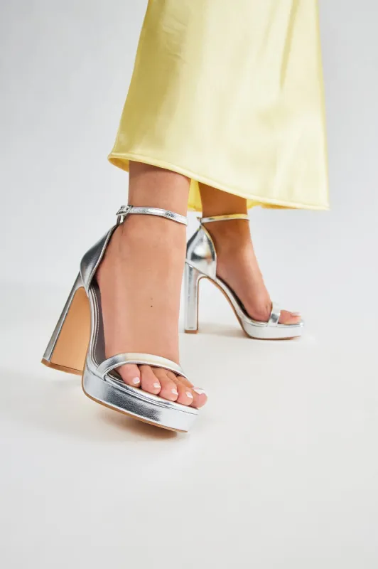 Lucky Stars Heeled Sandals - Silver sold by Fashion Nova