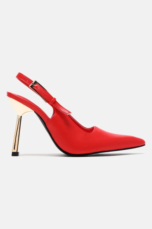 Put The Time In Slingback Pumps - Coral sold by Fashion Nova