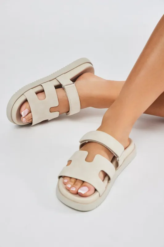 Can't Be Me Casual Slides - Beige sold by Fashion Nova