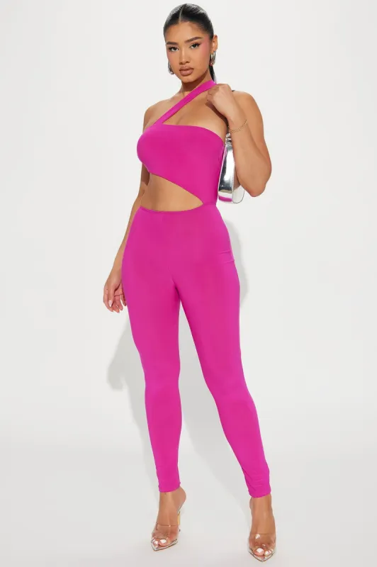 Very Alluring Jumpsuit - Fuchsia sold by Fashion Nova