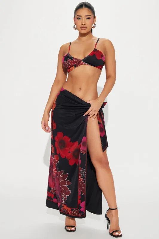 Walk The Beach Mesh Skirt Set - Black/combo sold by Fashion Nova