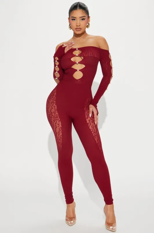 Sierra Seamless Jumpsuit - Wine sold by Fashion Nova