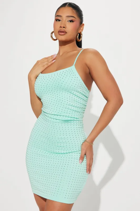 Lorelai Rhinestone Mini Dress - Mint sold by Fashion Nova
