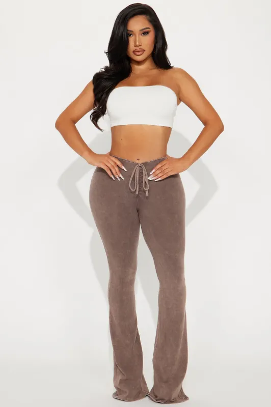 My Love Language V-Waist Flare Pant - Taupe sold by Fashion Nova