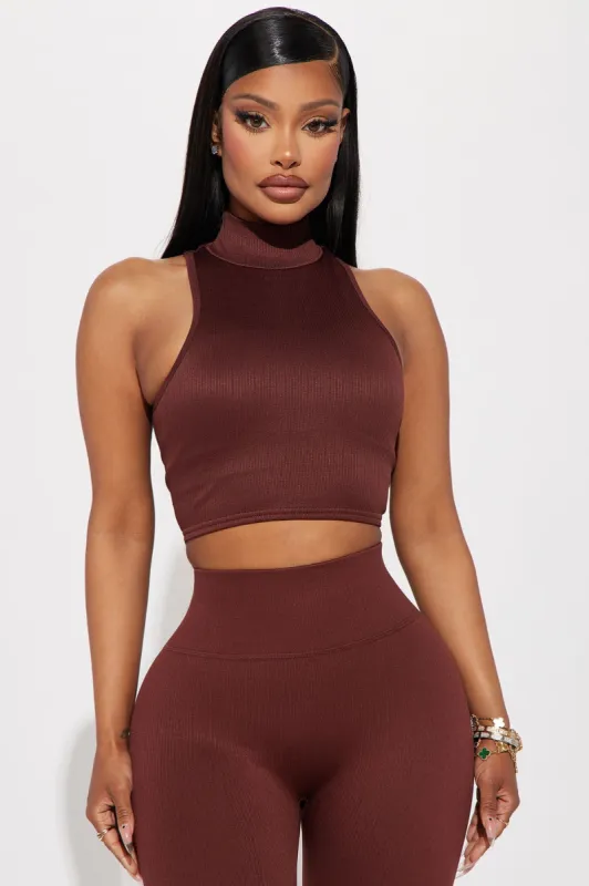 Werk It Seamless Sleeveless Active Top - Mocha sold by Fashion Nova