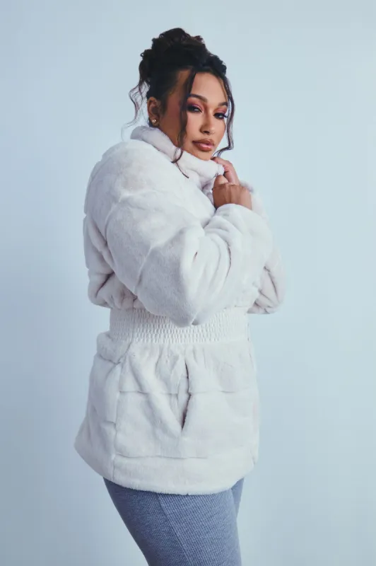 Stay Pressed Faux Fur Jack - Ivory sold by Fashion Nova