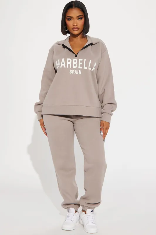 Marbella Sweatpant Set - Stone sold by Fashion Nova