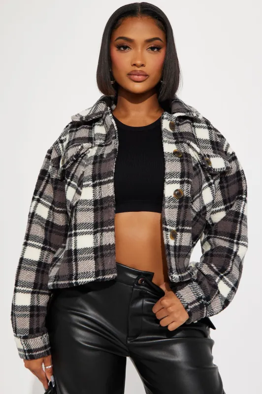 Put The Time In Shacket - Black sold by Fashion Nova