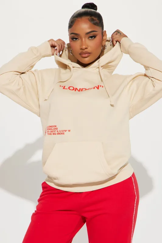Destination London Hoodie - Sand sold by Fashion Nova