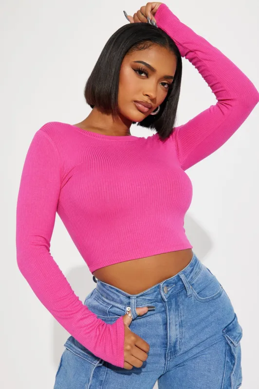 My Everyday Ribbed Tee - Magenta sold by Fashion Nova