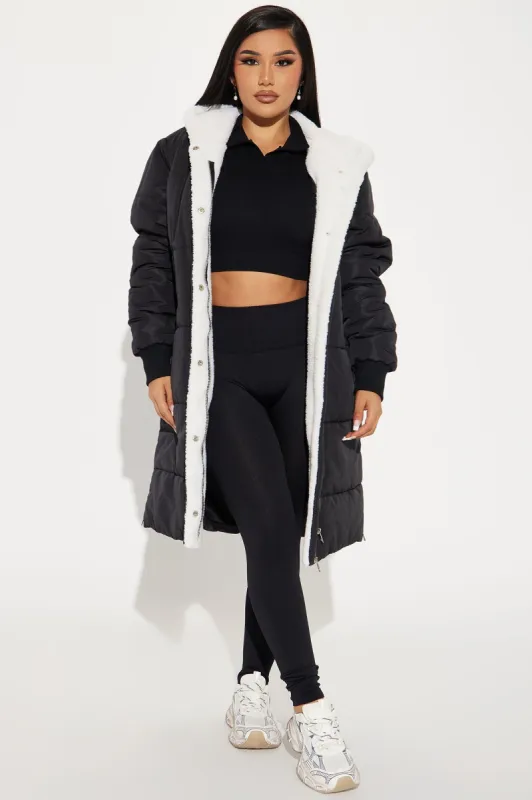 Park City Girl Puffer Coat - Black sold by Fashion Nova