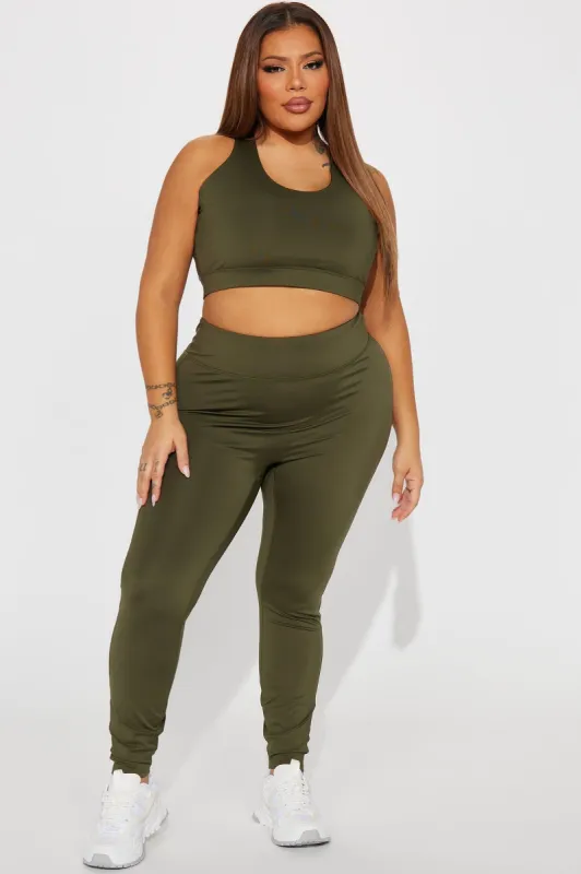 Claudia Elevate Active Legging - Olive sold by Fashion Nova