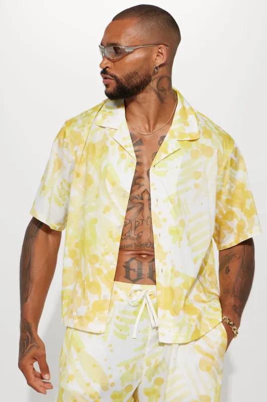 Honey Pot Cuban Shirt - Yellow sold by Fashion Nova