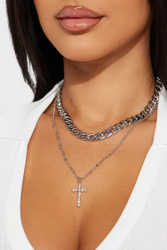 What You Tell Me Layered Necklace - Silver made by Fashion Nova