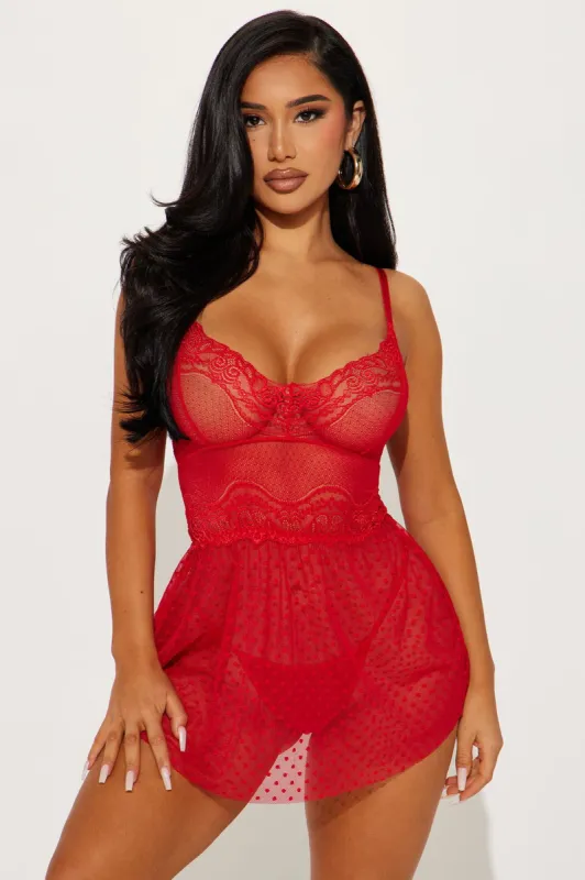 Treated Me Better Lace Babydoll - Red sold by Fashion Nova