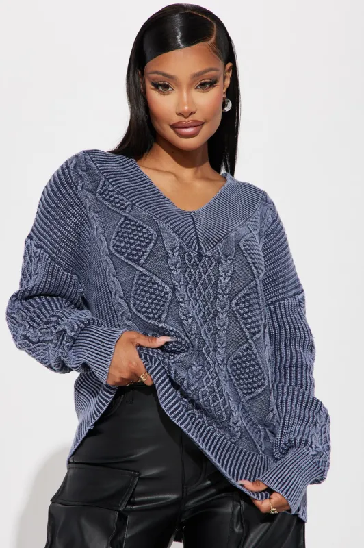 She's Cool Cable Knit Sweater - Grey sold by Fashion Nova