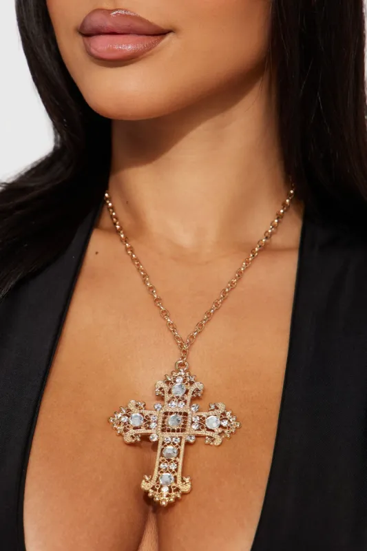 Most Sacred Cross Necklace - Gold sold by Fashion Nova