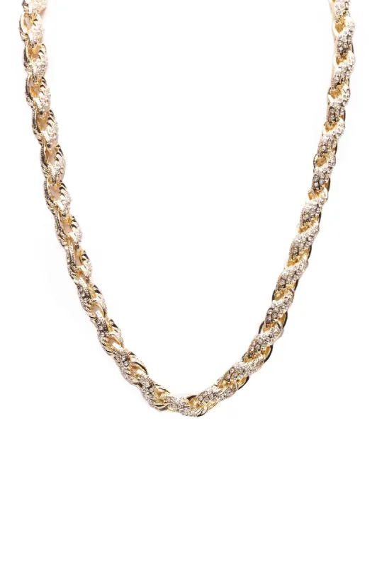 Iced Out Rope Chain - Gold sold by Fashion Nova
