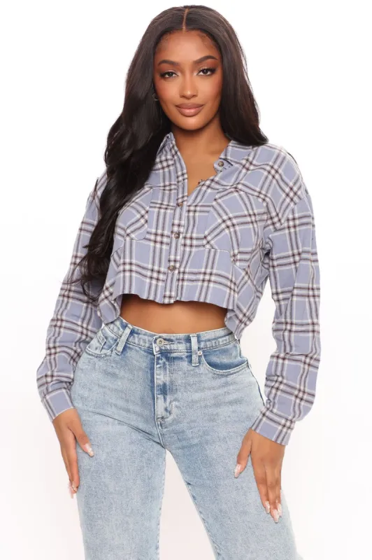 New Season Plaid Shirt - Blue/combo sold by Fashion Nova