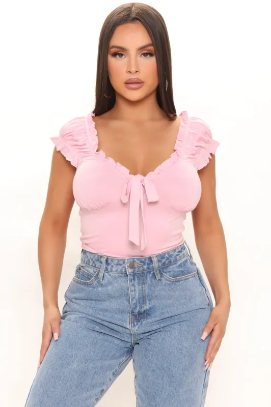 Morning Kiss Off Shoulder Top - Pink sold by Fashion Nova