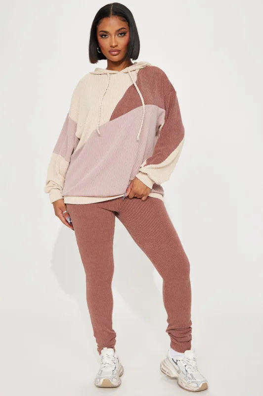 Bianca ColorBlock Legging Set - Mocha/combo sold by Fashion Nova