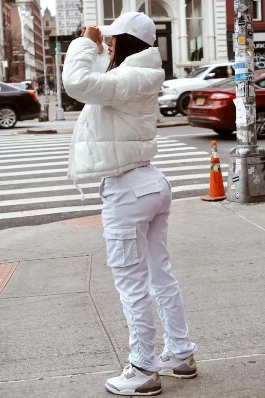 Cadet Kelly Cargo Pants 29 - White sold by Fashion Nova
