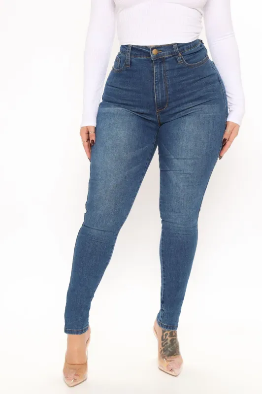 Say It Louder Stretch Skinny Jeans - Medium Blue Wash sold by Fashion Nova