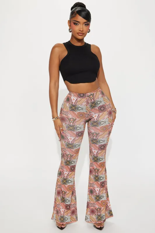 Elisah Flare Pant - Brown Combo sold by Fashion Nova